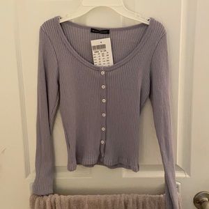 Purple brandy melville sweater with buttons